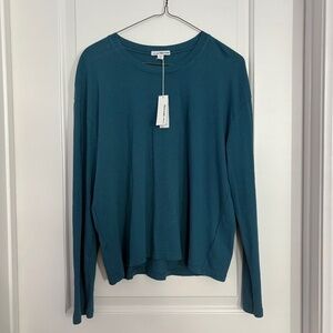 James Perse Cerulean Blue Vintage Boxy Long Sleeve Tee Women’s Size Large NWT